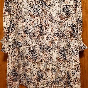 Bright black and cream spotted blouse Jones & Co. NY 2X NWT